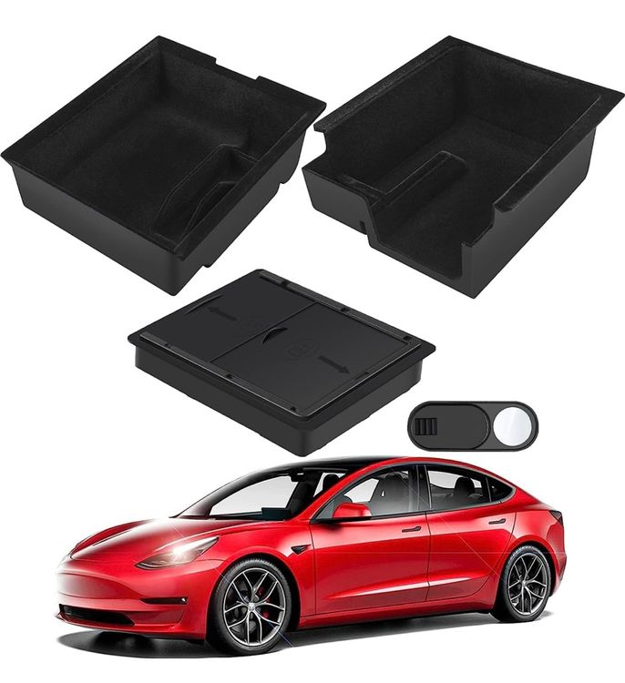 Leikaendi Boîte à Gants Hub USB pour Tesla Model Y 2021-2024 et Model 3