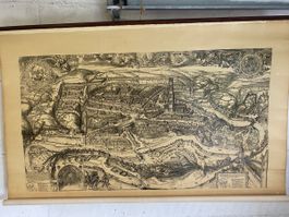 Freiburg sehr alte Leinwand mit Stadtansicht 1606