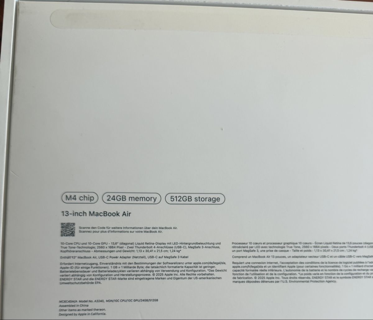 Apple Portables: Macbook Air M4 24GB Ram – D'occasion à Zürich par neno1106 5