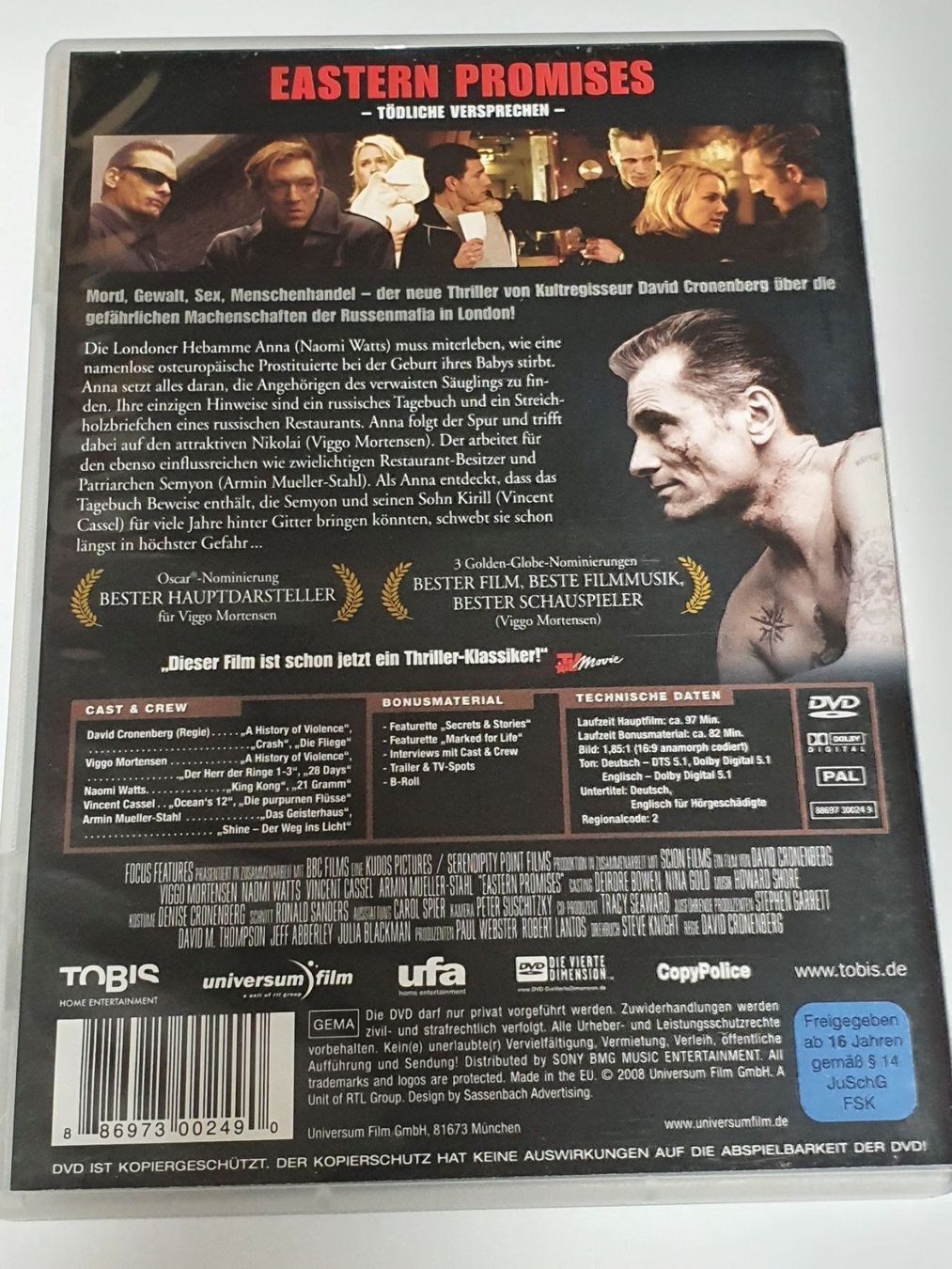 Tutti i DVDs: Eastern Promises DVD – Usato da Oberdorf BL venduto da BaldenEagle 3