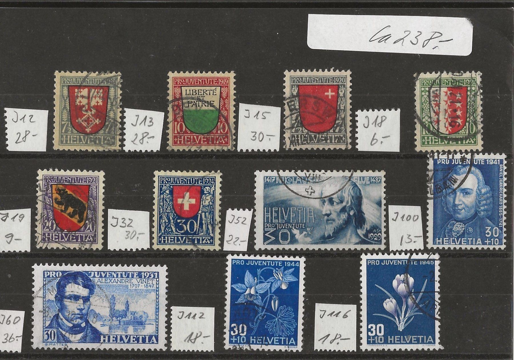 Alle Briefmarken: Pro Juventute, 11 x Einzelmarken, schönes Set – Gebraucht aus Frauenfeld von Merk52