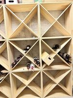 12 Massivholz-Weinregale  9× 4er + 3× 12er  modular