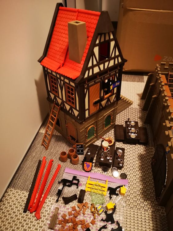 PLAYMOBIL PIECE AUBERGE Vintage Medieval 3448 Mur + Grille / 3441
