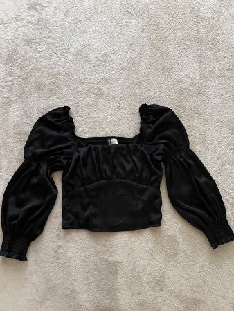 Damen Bluse schwarz Grösse S Balloonärmel neuwertig
