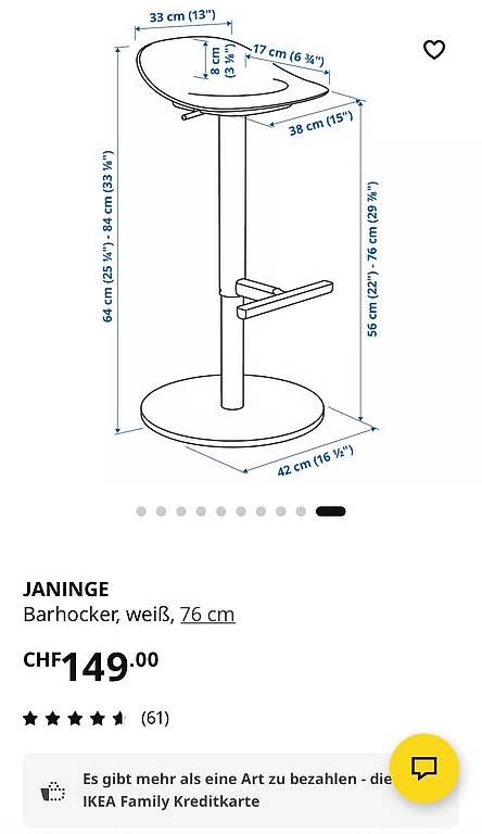 Sgabelli: JANINGE Barhocker weiss – Usato da Zürich venduto da AngelaS1989 3