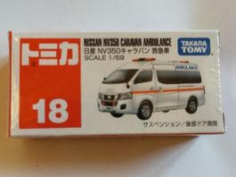 Tomica Spielzeugauto Takara No.18 Nissan NV350 Ambulance