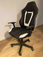 Gaming Stuhl schwarz weiss Kunstleder neuwertig