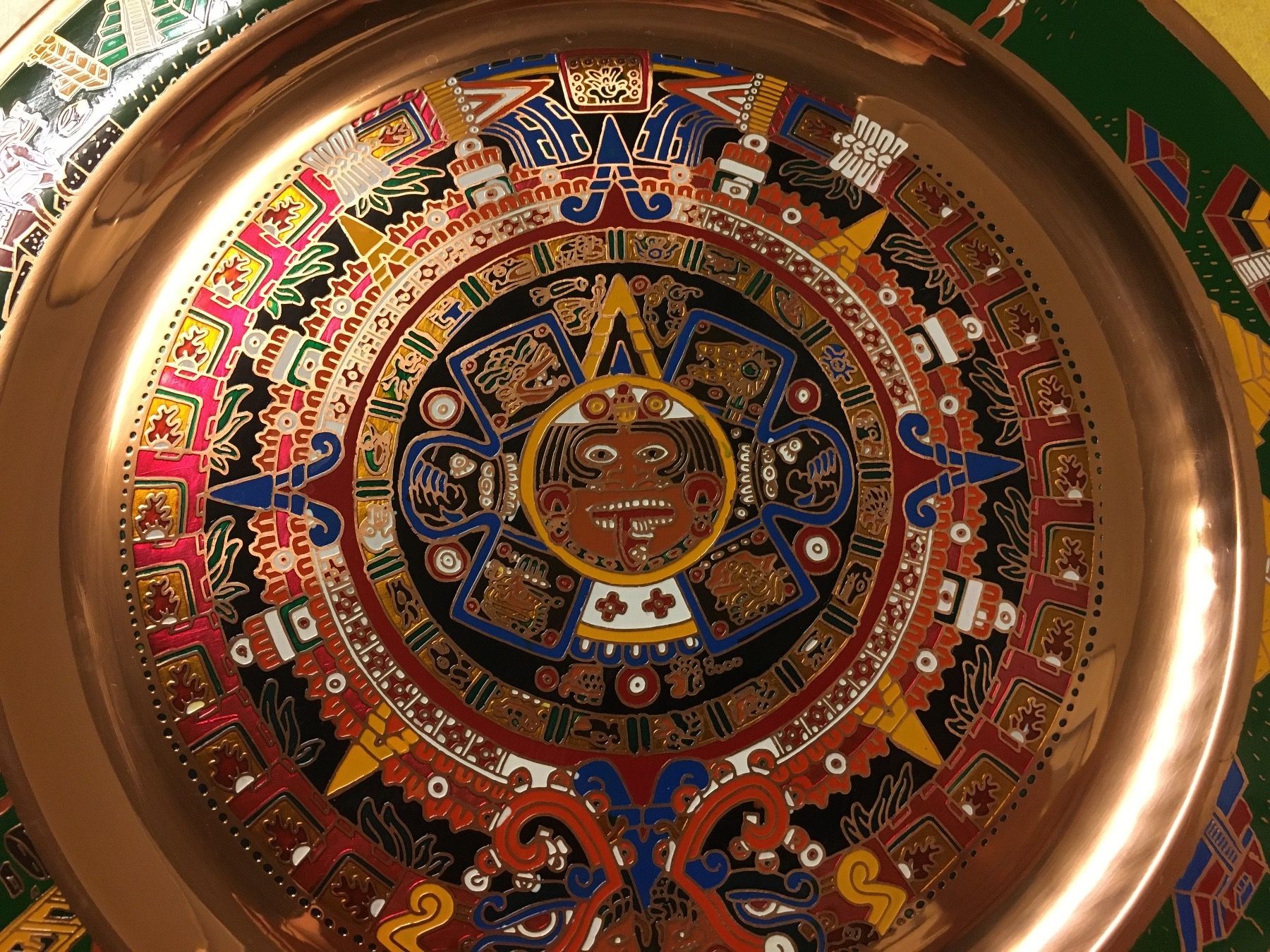 Tutte le decorazioni: Mexikanischer Kupferteller, Wandteller, Aztekenkalender. – Usato da Lanzenhäusern venduto da vic63 1