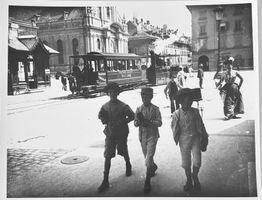 Originalfoto (20x25 cm), Bern, Tram, Werbung, Schokolade