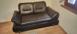 Ledersofa braun 2-Sitz