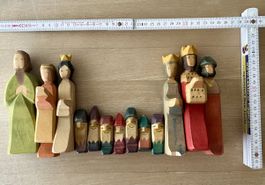 Schneewittchen und die 7 Zwerge, Holzfiguren,