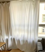 Vorhangstoff weiss und schwarz 100% Baumwolle.