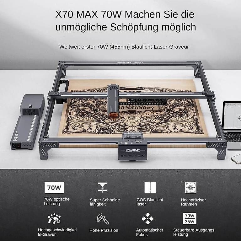 Atomstack Tutte le macchine: Atomstack A70 Max 360W Lasergravierer Mit F60 Air Assist Kit – Nuovo e nell'imballaggio originale da Malans GR venduto da BUYBEST-Schweiz 1
