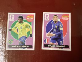 2  EXTRA STICKER VIOLETTE VINÍCUIS JÚNIOR KYLIAN MBAPPÉ