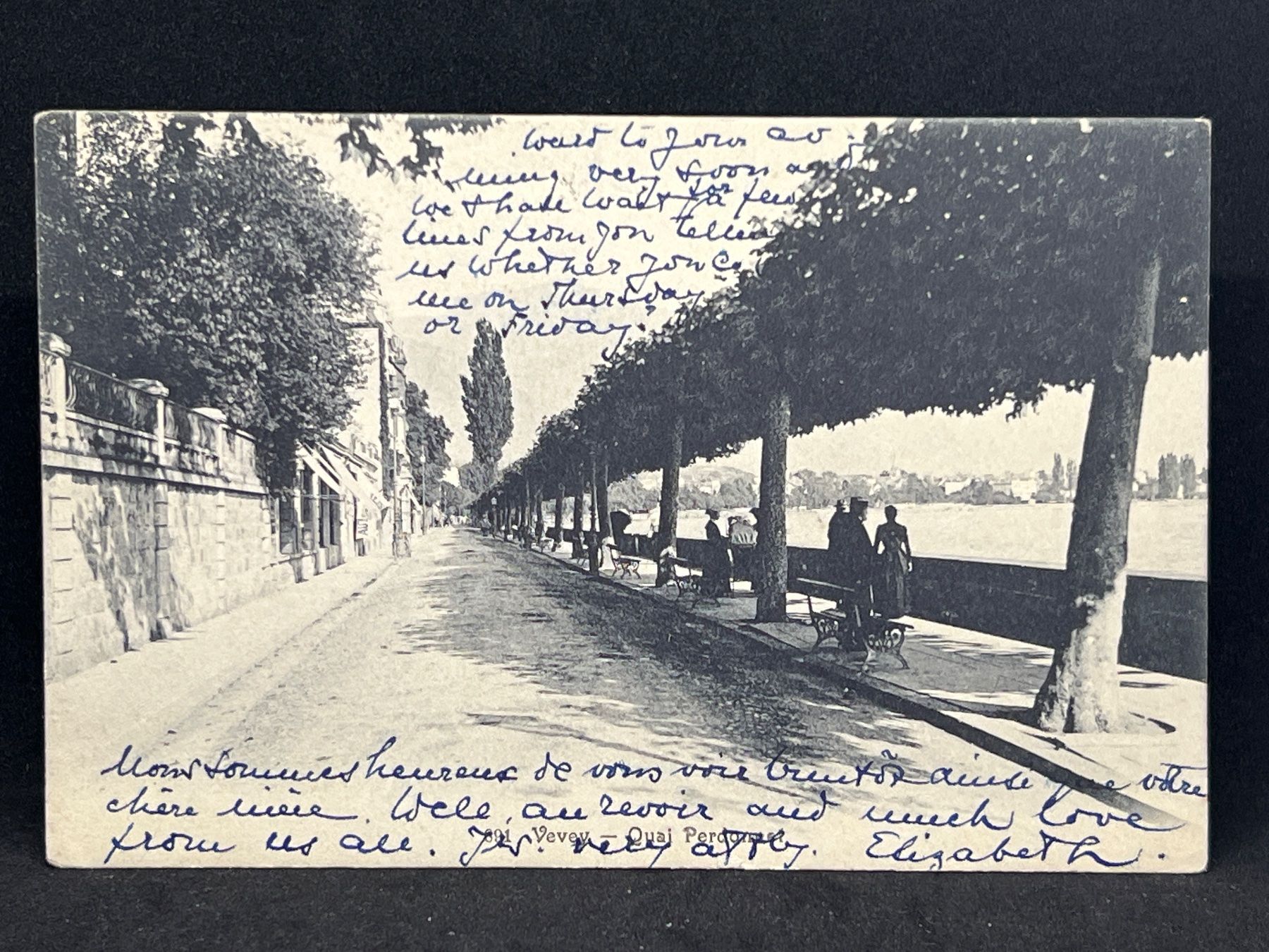 Cartoline postali: Vevey - Quai Perdonnet – Usato da Widnau venduto da Brusi9