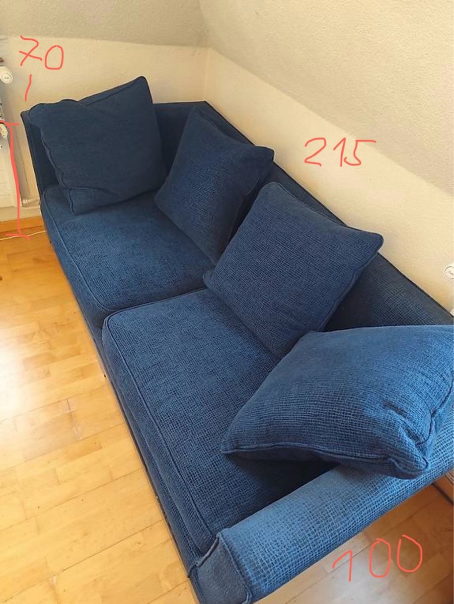 Sofas: Blaues Sofa – Gebraucht aus Zürich von goldgraeberZH 1