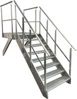 Stahltreppe 8 Stufen + Podest+Geländer