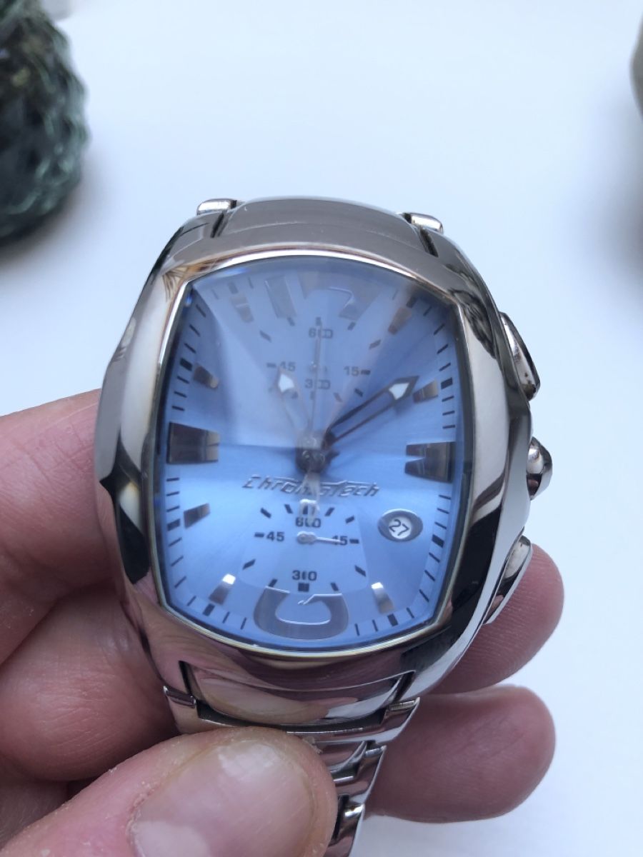 Chronotech Uhren: Armbanduhr Chronotech Herren Silber/Hellblau – Gebraucht aus Rikon im Tösstal von BronxBomber 1