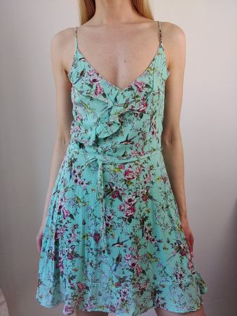 Sommerkleid aus Viskose – floral mit Vögeln – Oasis