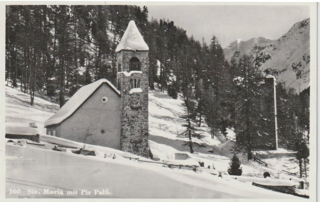 Cartoline postali: AB 81 Sta. Maria mit Piz Palü, 1962 – Usato da Freienbach venduto da Bhaltis