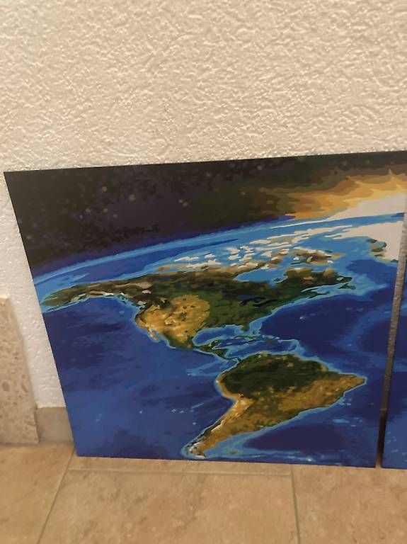 Poster & Bilder: 3-teiliges Bild/Gemälde "Unser Planet", Malen nach Zahlen – Neu (gemäss Beschreibung) aus Gelterkinden von froggy80 1