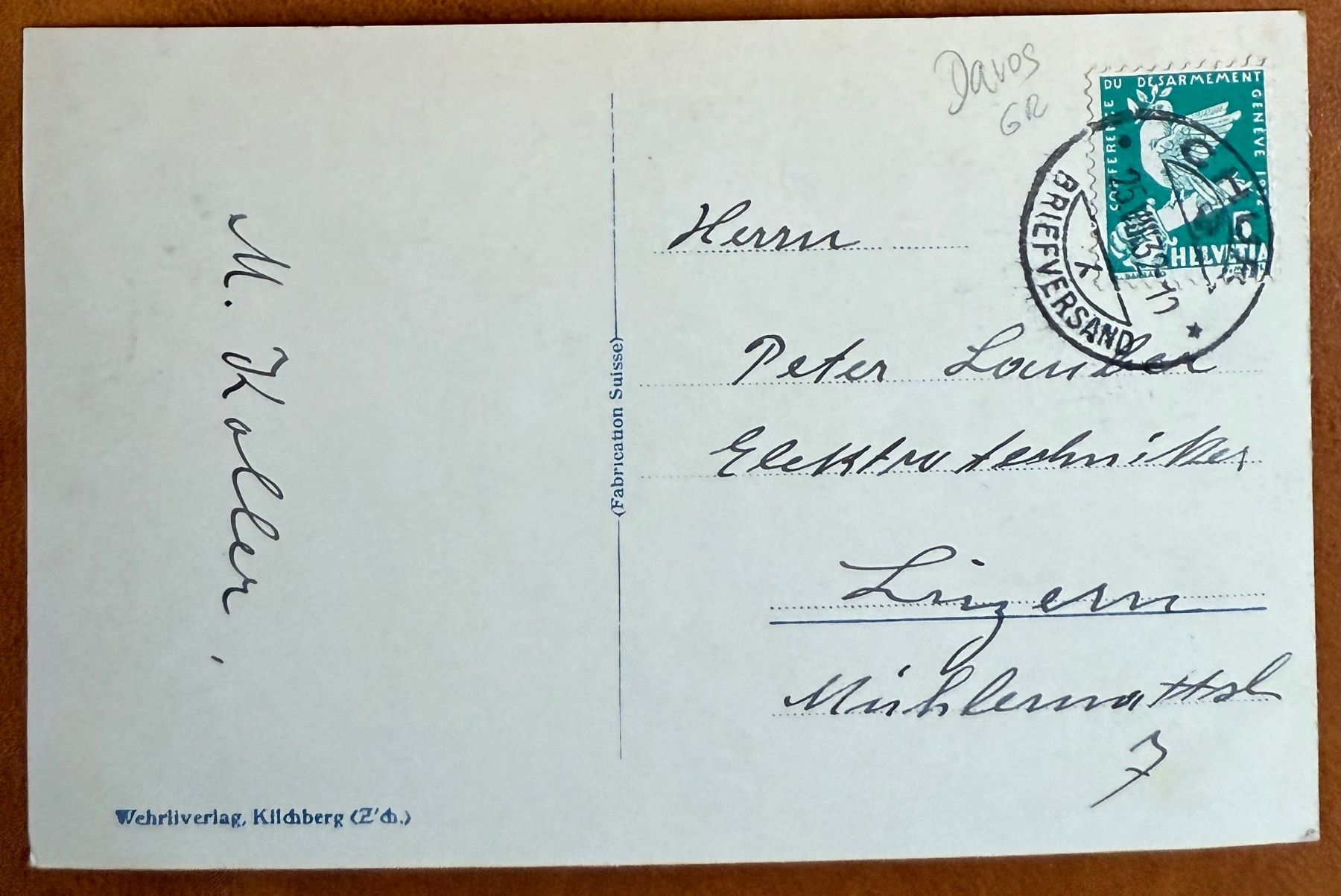 Ansichtskarten: Davos - 1939 – Gebraucht aus Lutry von Ediego 1