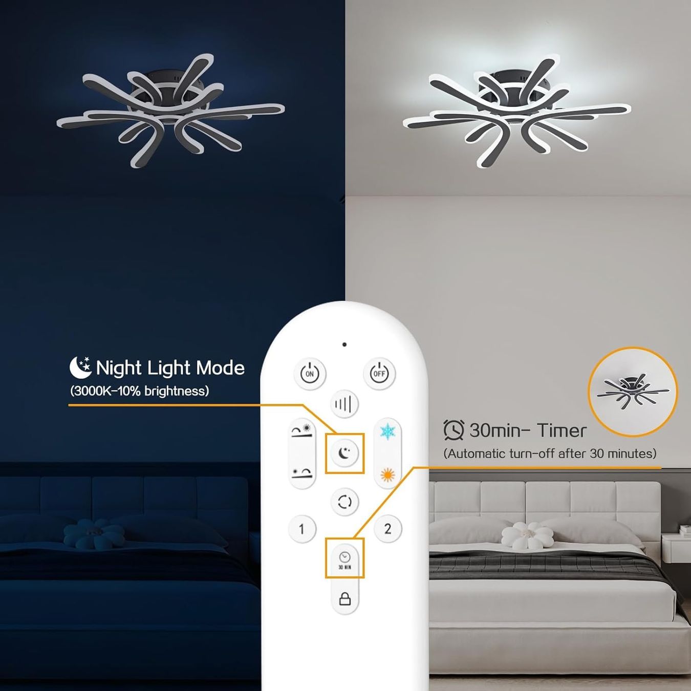 Lampadari & plafoniere: LED Deckenleuchte Blume 40W Dimmbar 2800–6000K Schwarz – Nuovo e nell'imballaggio originale da St. Gallen venduto da RestpostenSG 3