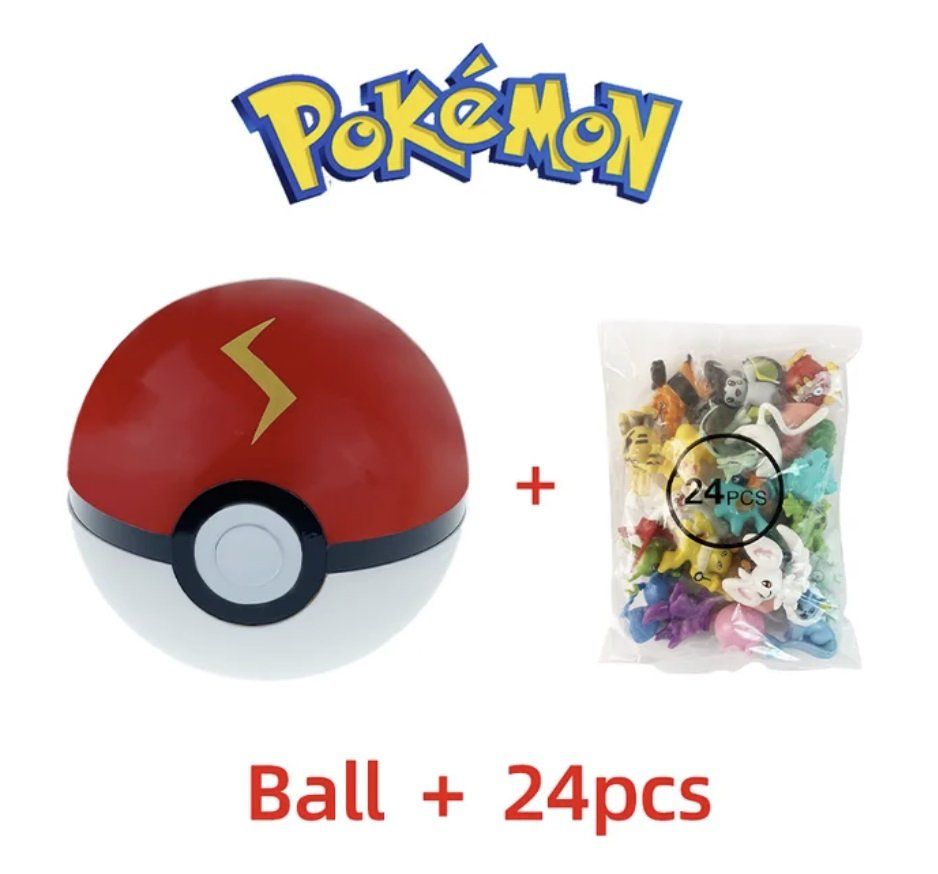 Bälle: Pokemon-Ball mit 24 Pokémon-Figuren – Neu und originalverpackt aus Gurmels von Swisspod