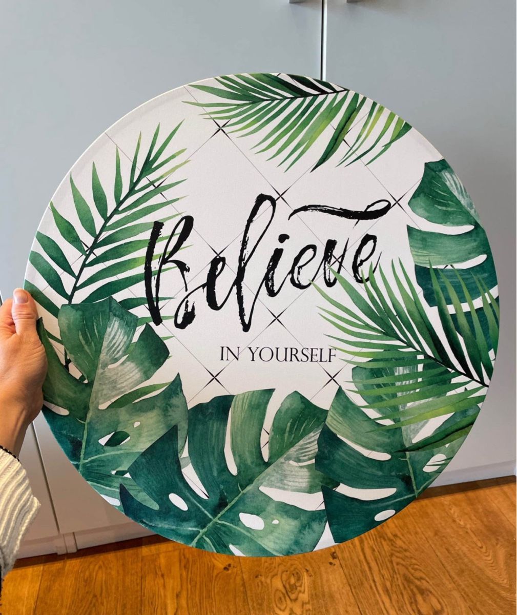 Foto & Immagini: Leinwand Wanddeko Believe in yourself – Usato da Niederbüren venduto da poschti