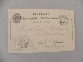 Postkarte Ganzsache Sevelen SG St.Gallen 1901 Post Beleg