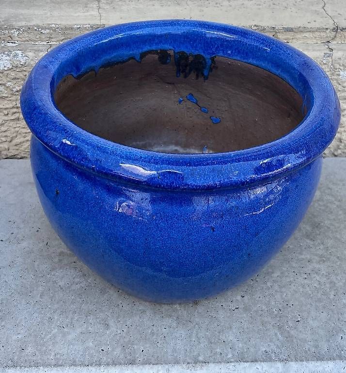 Blumentöpfe: Schöner blauer Tontopf – Gebraucht aus Urdorf von Resumasa