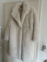 Bershka Faux Fur Coat Off-White Size L New With Tags