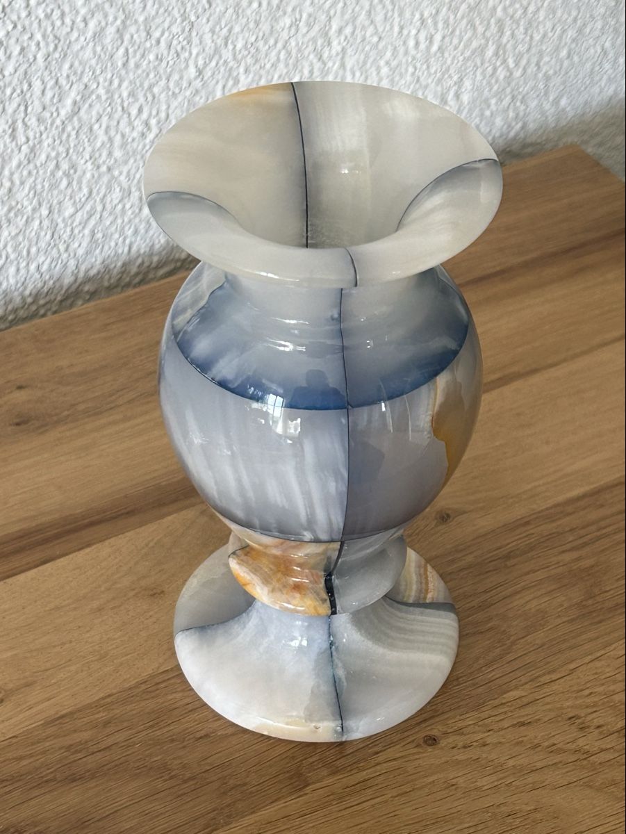 Vasi & Recipienti: Vintage Onyx Patchwork Vase Blau Perfekt! – Usato da Wettingen venduto da Mmccl 1