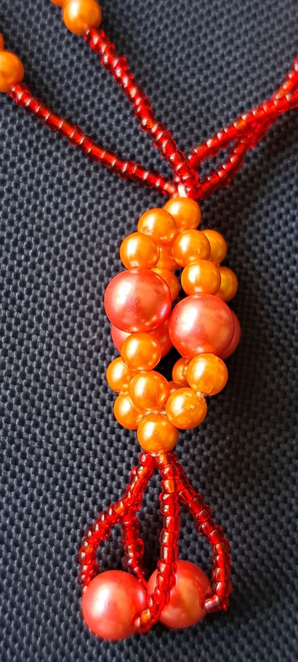 Catenine: Handmade Beaded Necklace - Red pink Summer Accessor – Nuovo (secondo la descrizione) da Bern venduto da mahilini 1