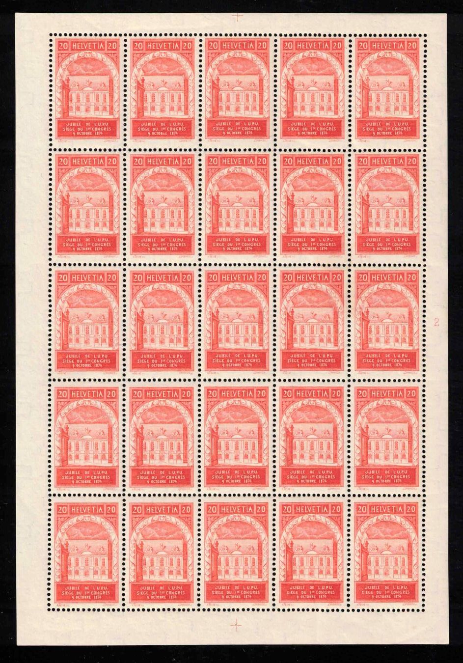 Tutti i francobolli: 1924 UPU Nr. 167AII im Bogen ** – Nuovo (secondo la descrizione) da Nuglar venduto da Stamp88