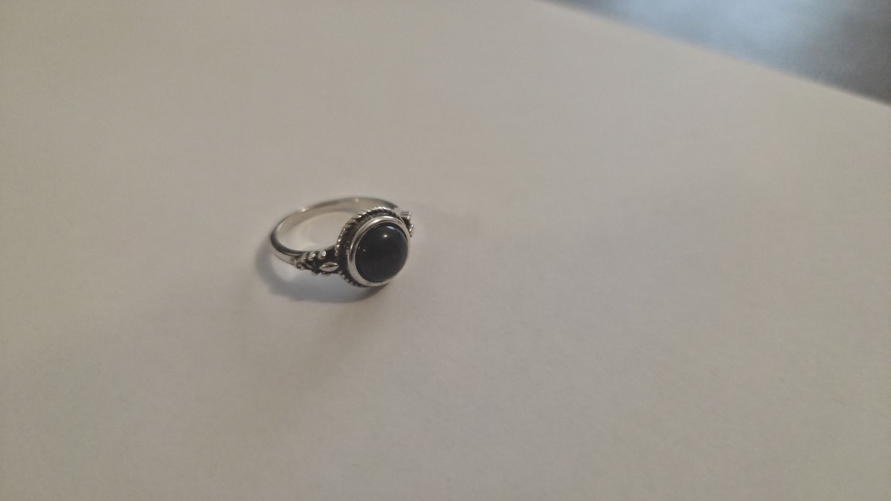 Anelli: Bague argent 925 52 pierre naturel obsidienne oeil céleste  – Usato da Neuchâtel venduto da Atashi_dayo 2