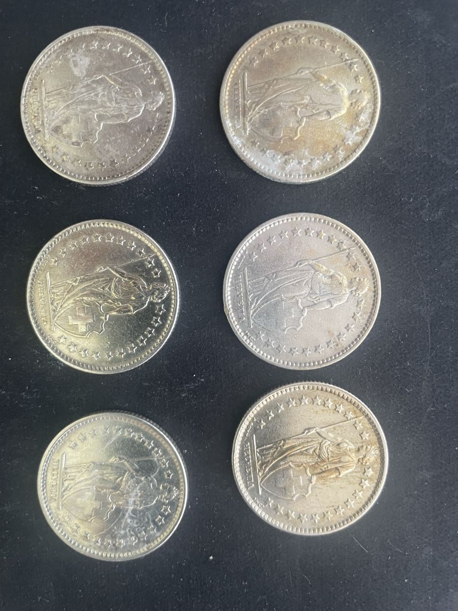 Toutes les monnaies: 6 x 2.- Silber CH Jahr diverse  – D'occasion à Meierskappel par Hala03 2
