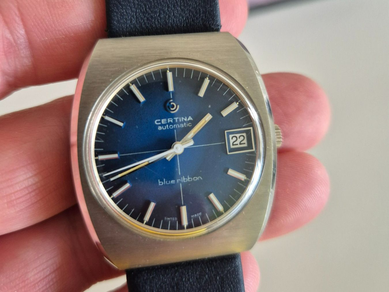 Certina Orologi: Certina Blue Ribonne - Vintage - NOS – Usato da Genève venduto da Leysin1450