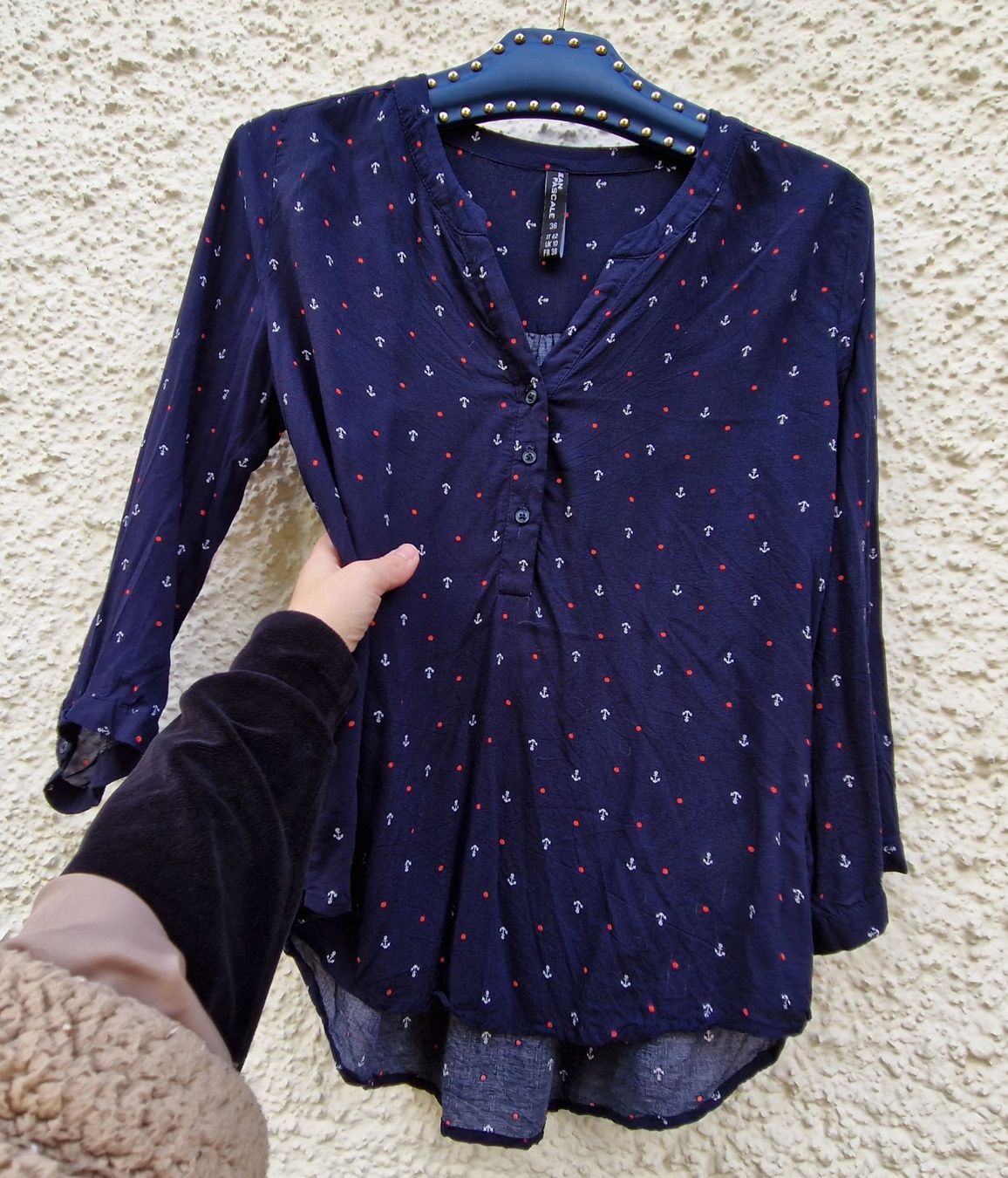 Camicette: Bluse / Tunika blau Rockabilly,Anker/Polka Dots,Gr.36 – Usato da Siblingen venduto da Vany_McDougall 2