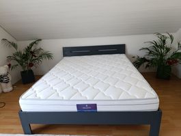 Bett grau Lack 160x200
