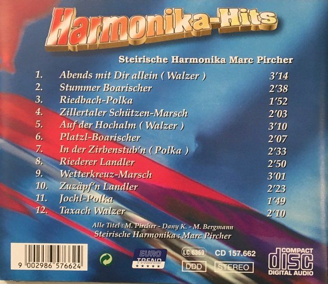 CD: Marc Pircher - Harmonika-Hits – Usato da Grüningen venduto da azulmarron 1