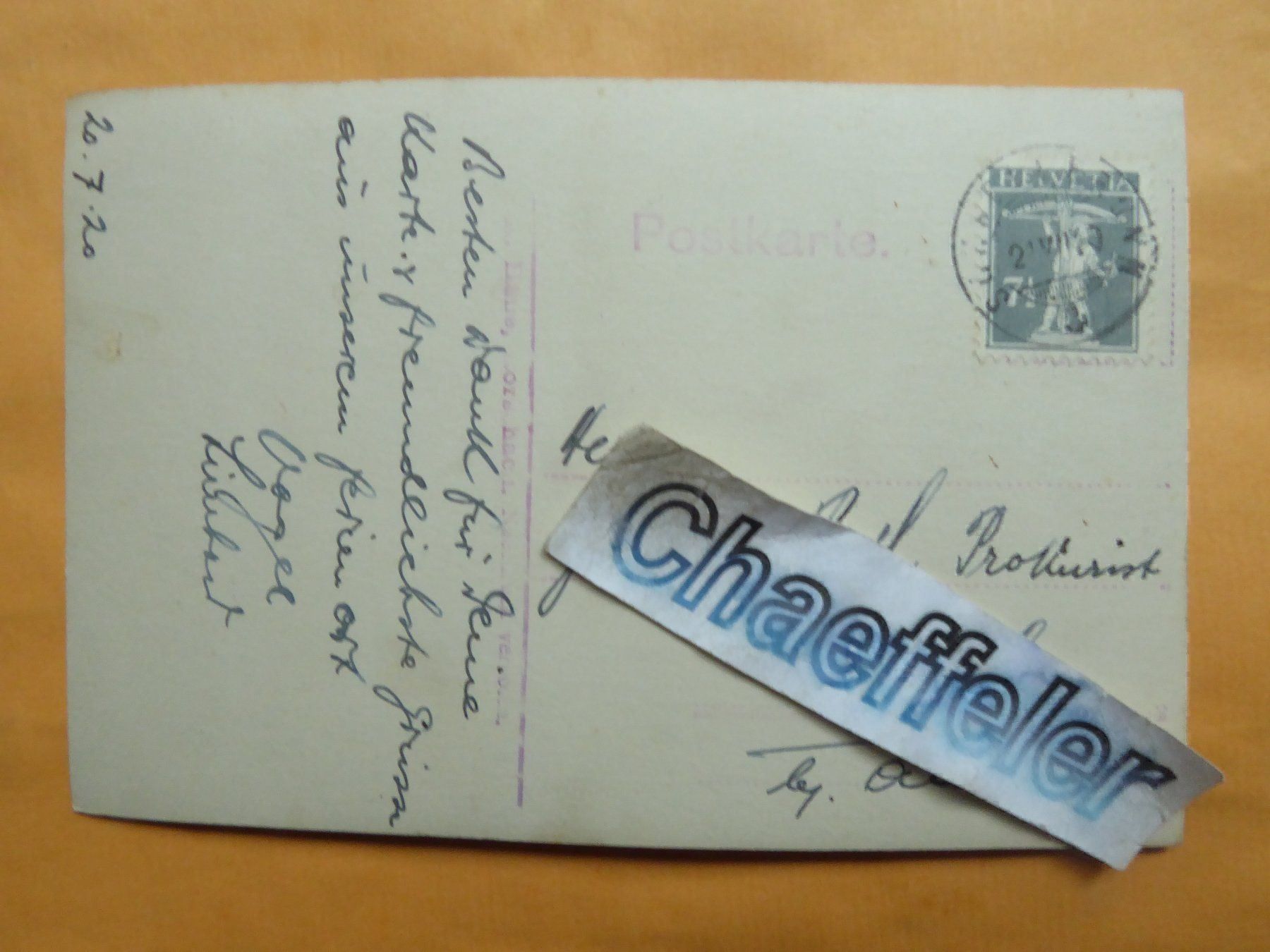 Cartoline postali: 1920 Schwellbrunn  3143 – Usato da Zürich venduto da Chaeffeler 1