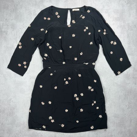 Robe courte I.CODE Noire Fleurie - Taille 34