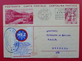 1931: Postkarte von Geneve + VIGNETTE *WEZ* +gestempelt.