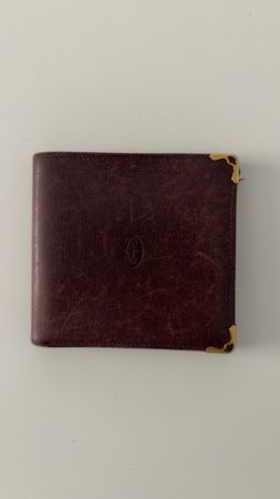 Portefeuille Cartier cuir bordeaux - occasion, état correct