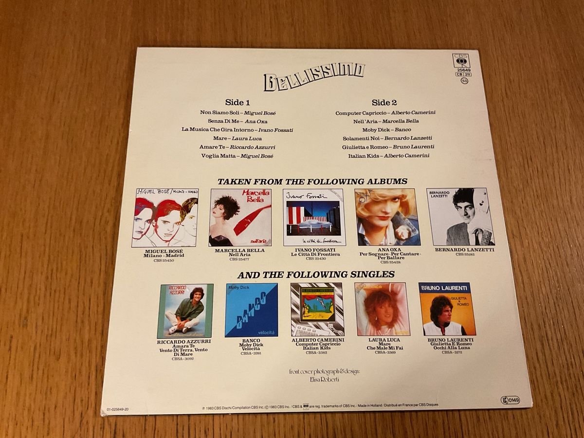Dischi in vinile: Bellissimo - Italian Summer Chart Hits - Schallplatte! – Usato da Steinach venduto da Quarkie 1