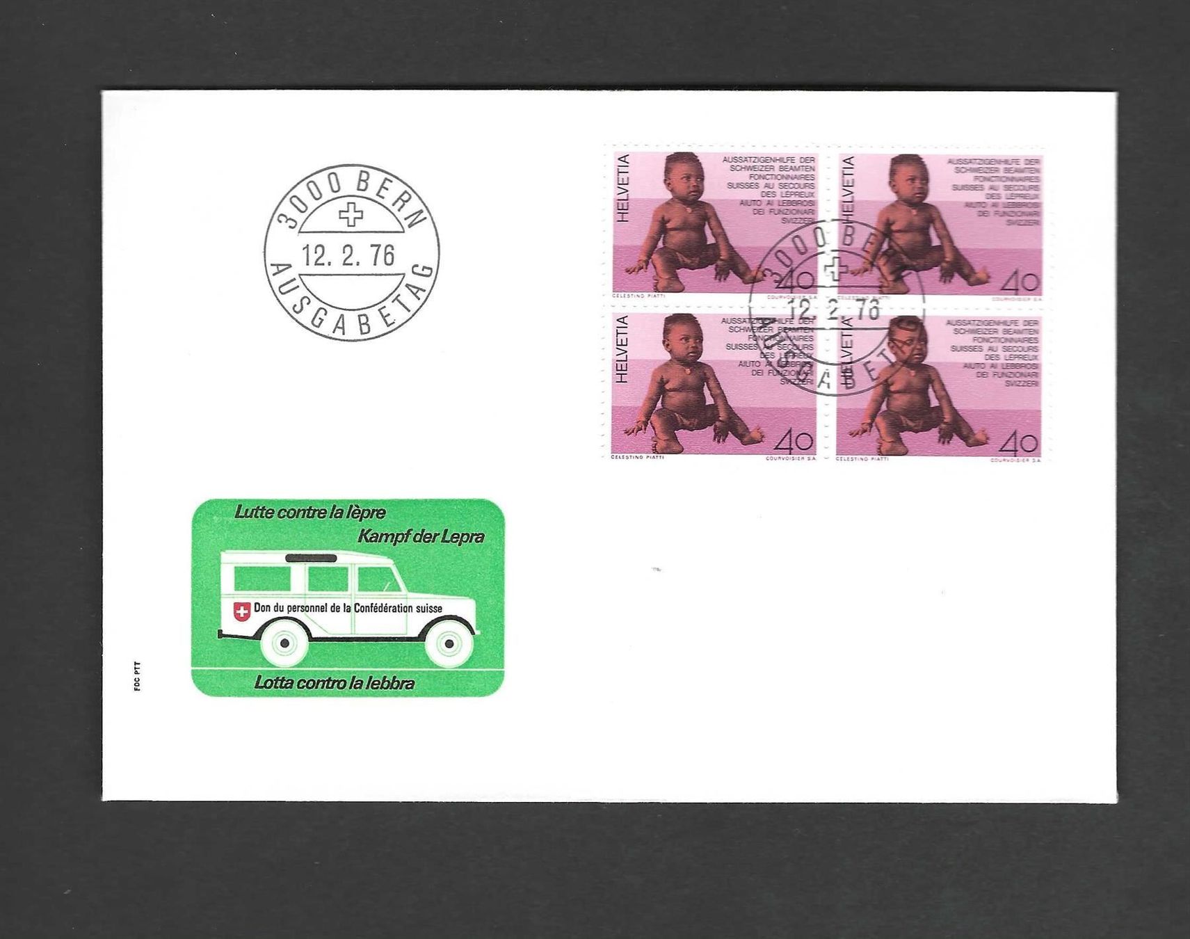 Tutti i francobolli: CH FDC Viereblock 1976 – Nuovo e nell'imballaggio originale da Koblenz venduto da Markenhimmel