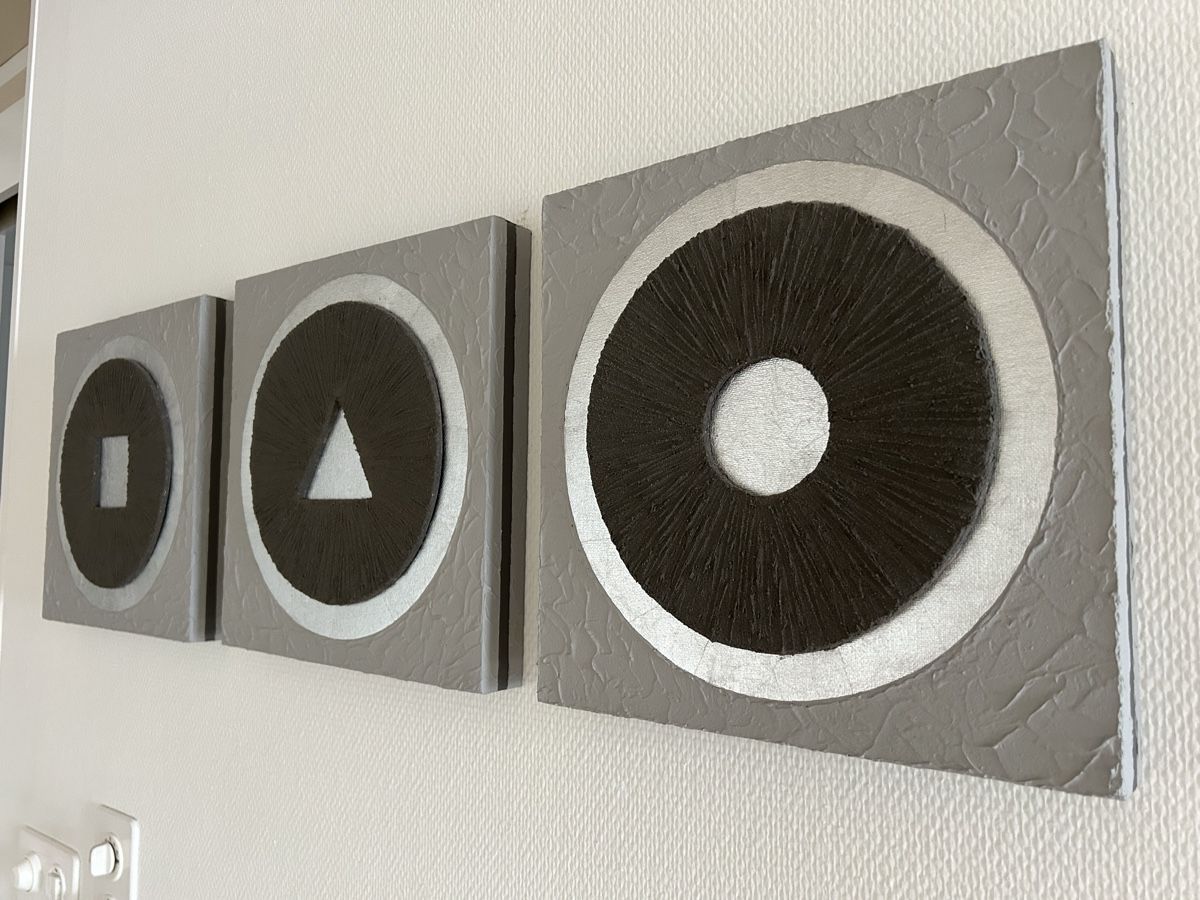 Foto & Immagini: 3er Set Leinwandbild Silber Grau Deko modern – Usato da Gunten venduto da starfish3 2