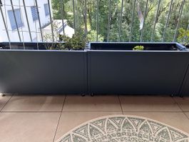 2 x Herstera Metal Planter | 100 x 30 x 50 cm, Anthrazit