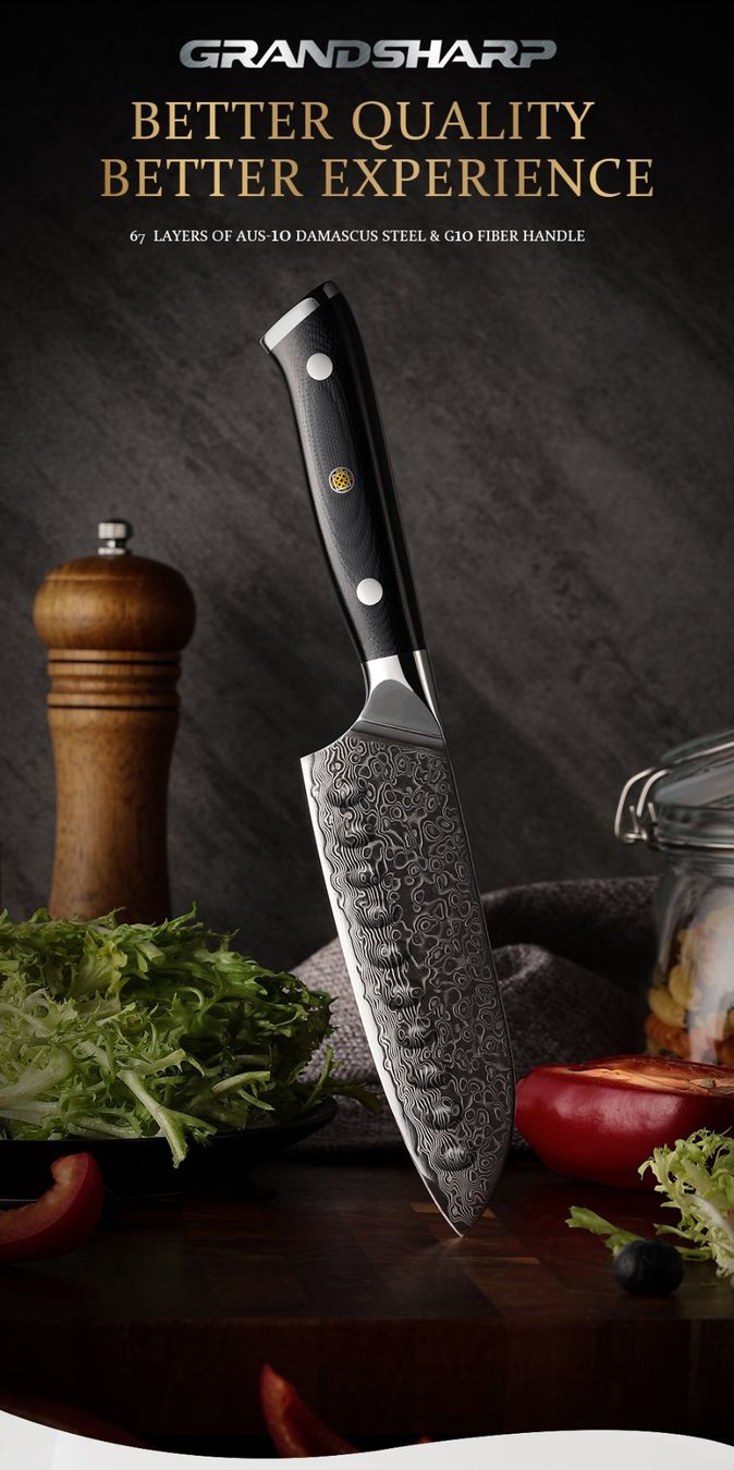 Coltelli da cucina: Japanisches Damaskus Küchenmesser Neu ! – Nuovo e nell'imballaggio originale da Suhr venduto da ChronixChronometer